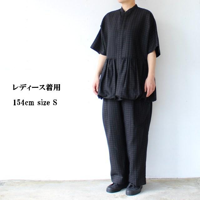 HAVERSACK ギンガムジャガード2タックワイドパンツ Gingham