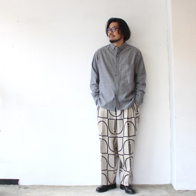 HAVERSACK ウッドブロックプリントタックワイドトラウザー Woodblock-Print Tuck Wide Trousers / 862605 | HAVERSACK | 01