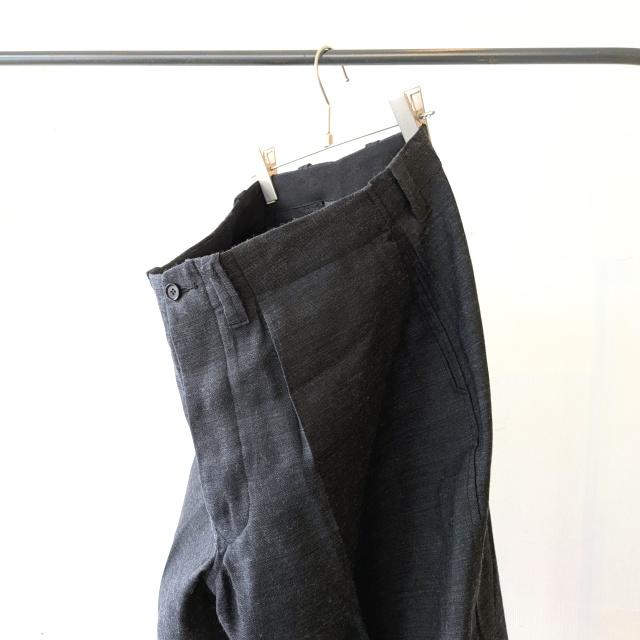 HAVERSACK リネンウールヘリンボーンワイドタックトラウザー Linen Wool Herringbone Wide Trousers / 862623　（Charcoal Gray） | HAVERSACK | 10