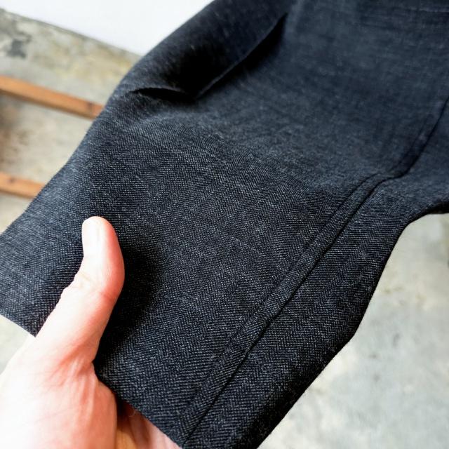 HAVERSACK リネンウールヘリンボーンワイドタックトラウザー Linen Wool Herringbone Wide Trousers / 862623　（Charcoal Gray） | HAVERSACK | 15