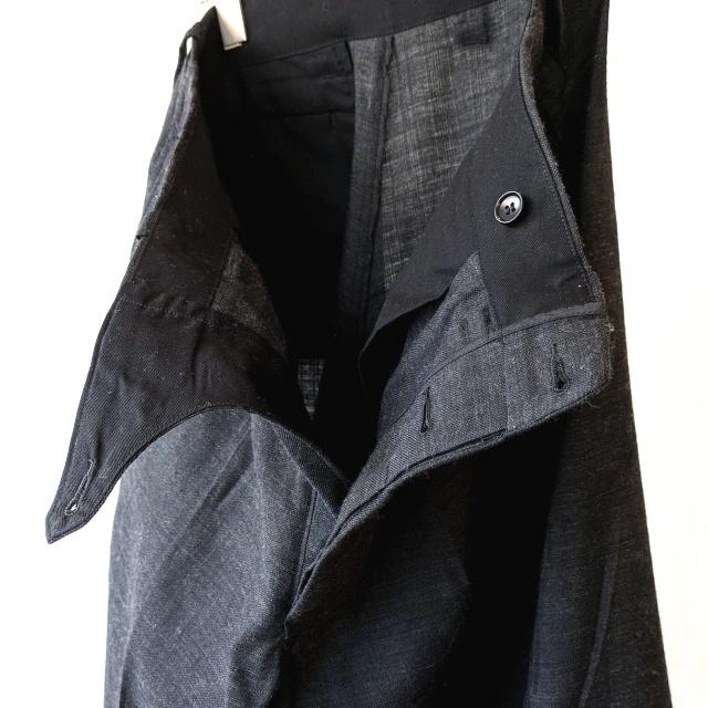 HAVERSACK リネンウールヘリンボーンワイドタックトラウザー Linen Wool Herringbone Wide Trousers / 862623　（Charcoal Gray） | HAVERSACK | 12