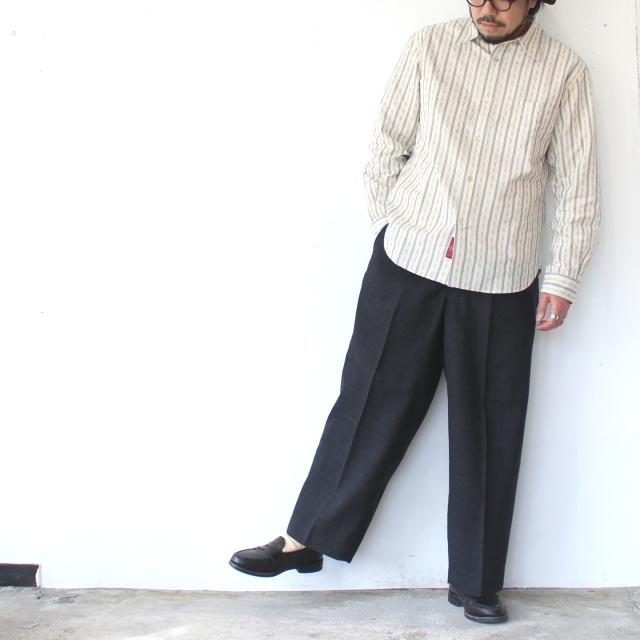 HAVERSACK リネンウールヘリンボーンワイドタックトラウザー Linen Wool Herringbone Wide Trousers / 862623　（Charcoal Gray） | HAVERSACK | 05