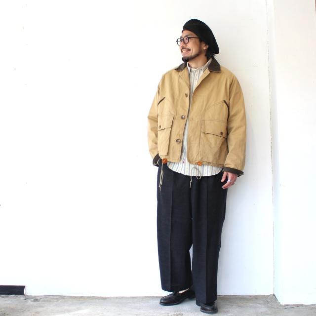 HAVERSACK リネンウールヘリンボーンワイドタックトラウザー Linen Wool Herringbone Wide Trousers / 862623　（Charcoal Gray） | HAVERSACK | 06