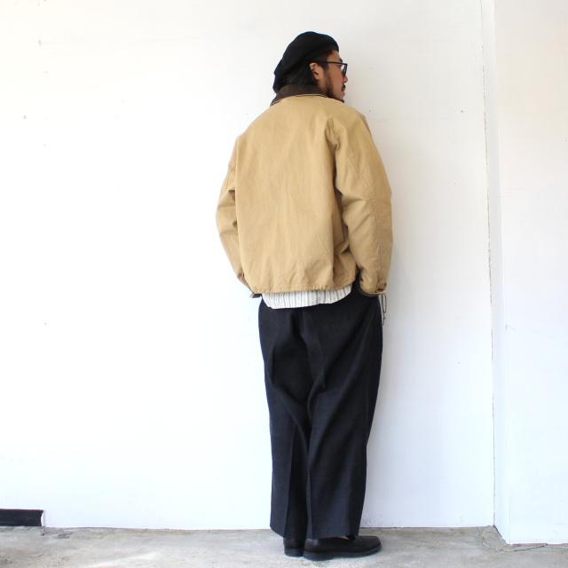 HAVERSACK リネンウールヘリンボーンワイドタックトラウザー Linen Wool Herringbone Wide Trousers / 862623　（Charcoal Gray） | HAVERSACK | 08