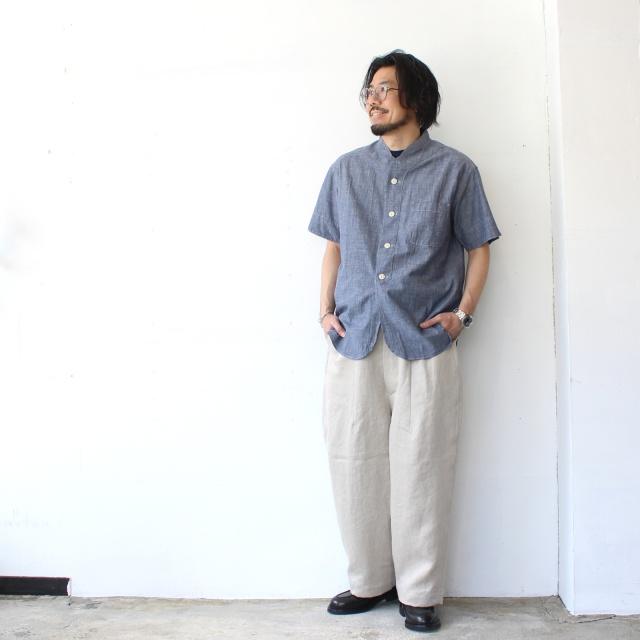 HAVERSACK リネンヘリンボーンワイドトラウザーOld German-herringbone Linen Twill Wide Trousers　（Beige） | HAVERSACK | 12