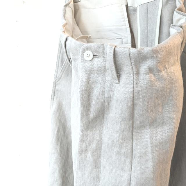 HAVERSACK リネンヘリンボーンワイドトラウザーOld German-herringbone Linen Twill Wide Trousers　（Beige） | HAVERSACK | 13
