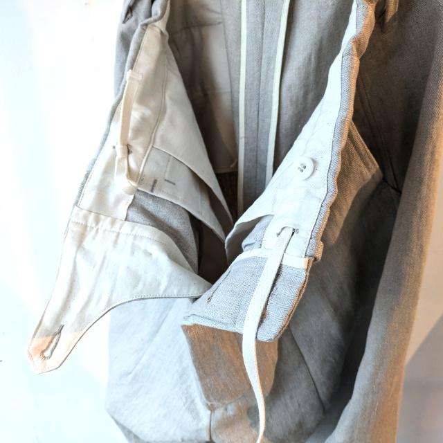 HAVERSACK リネンヘリンボーンワイドトラウザーOld German-herringbone Linen Twill Wide Trousers　（Beige） | HAVERSACK | 16