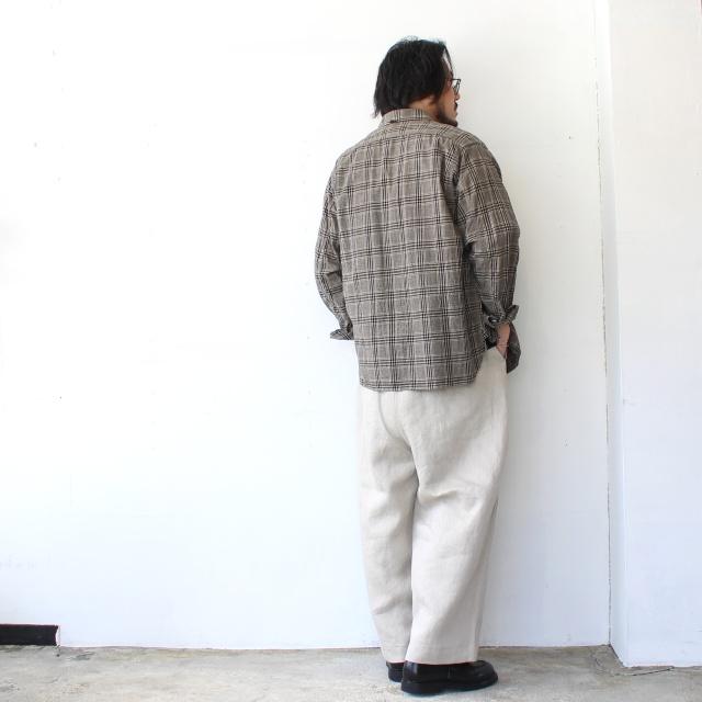 HAVERSACK リネンヘリンボーンワイドトラウザーOld German-herringbone Linen Twill Wide Trousers　（Beige） | HAVERSACK | 03