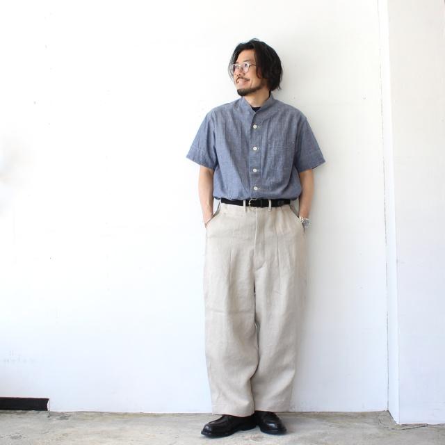 HAVERSACK リネンヘリンボーンワイドトラウザーOld German-herringbone Linen Twill Wide Trousers　（Beige） | HAVERSACK | 09