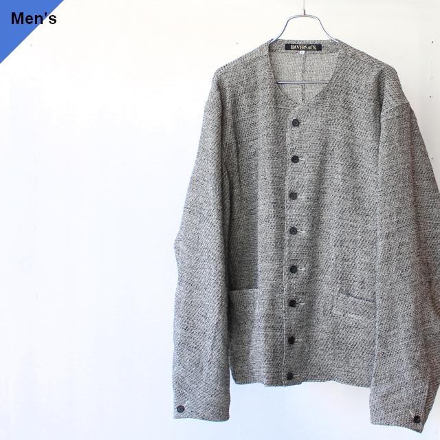 HAVERSACK リネンシルクツイードノーカラージャケット Linen silk