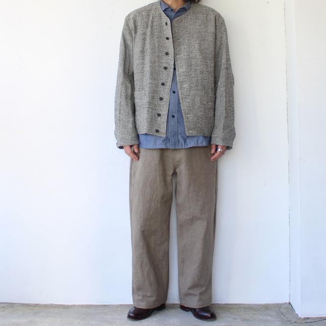 HAVERSACK リネンシルクツイードノーカラージャケット Linen silk