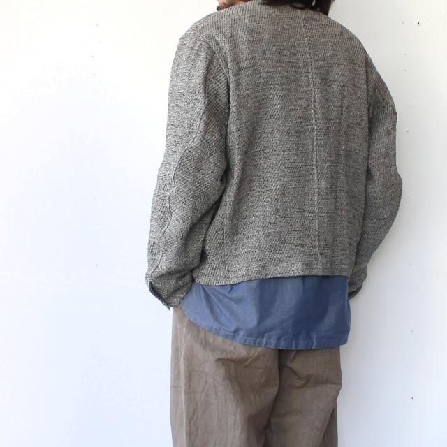 HAVERSACK リネンシルクツイードノーカラージャケット Linen silk