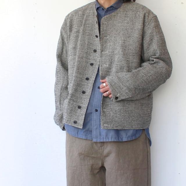 HAVERSACK（ハバーサック） リネンシルクツイードノーカラージャケット
