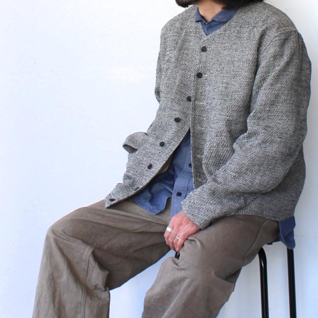 haversack　ハバーサック　ノーカラー　ジャケット　リネン HAVERSACK（ハバーサック） リネンシルクツイードノーカラージャケット