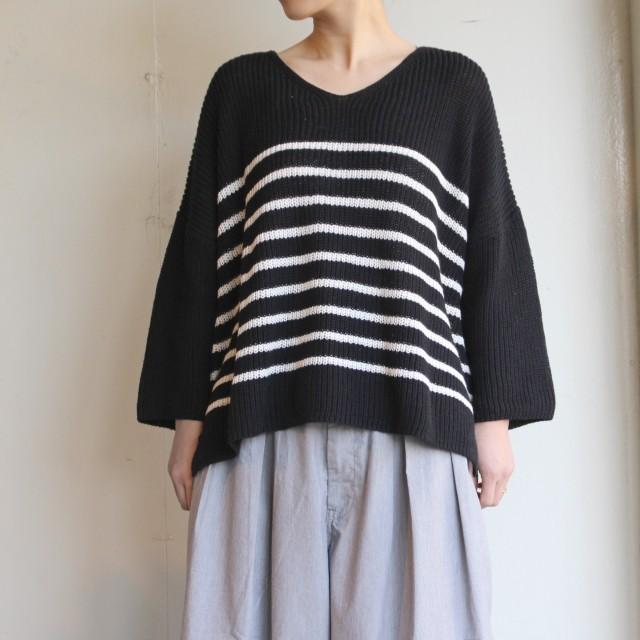 【20%OFF】maomade　21/2リネンコットンプルオーバーボーダーニット 911113　２カラー | mao made | 12