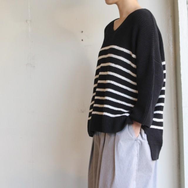 【20%OFF】maomade　21/2リネンコットンプルオーバーボーダーニット 911113　２カラー | mao made | 13