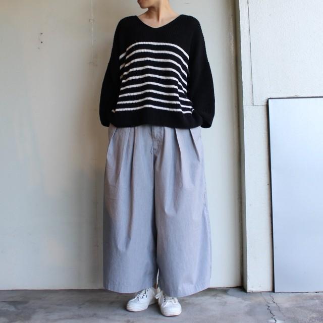 【20%OFF】maomade　21/2リネンコットンプルオーバーボーダーニット 911113　２カラー | mao made | 15