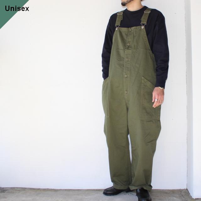 HARVESTY チノクロスオーバーオール CHINO CLOTH OVERALLS / A12008　（Military green） | HARVESTY