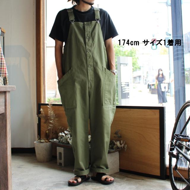 HARVESTY チノクロスオーバーオール CHINO CLOTH OVERALLS / A12008　（Military green） | HARVESTY | 17