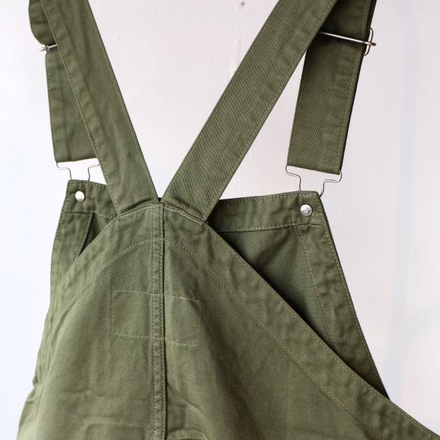HARVESTY チノクロスオーバーオール CHINO CLOTH OVERALLS / A12008　（Military green） | HARVESTY | 02