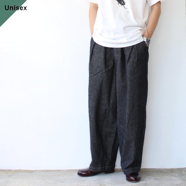 HARVESTY　Black Denim Circus Pants -Narrow ブラックデニムサーカスパンツナローシルエット A12419　（Black） | HARVESTY