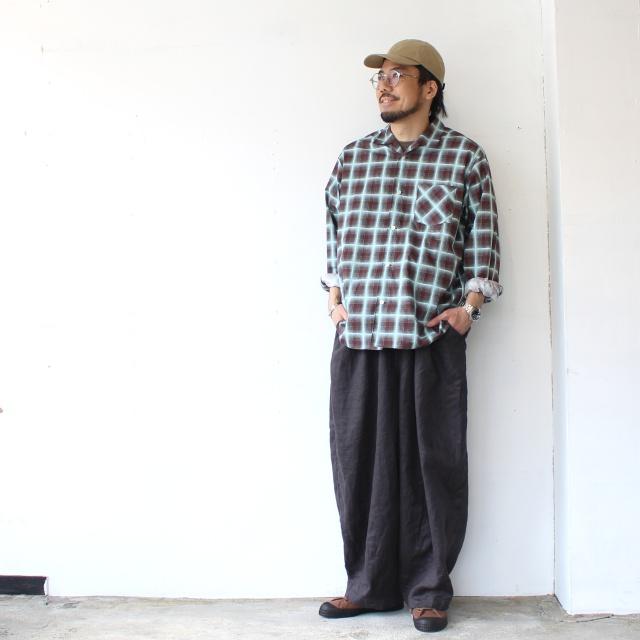 HARVESTY リネンイージーサーカスパンツ 40s-Linen Canvas Circus Pants　A12608 （Charcoal） | HARVESTY | 17