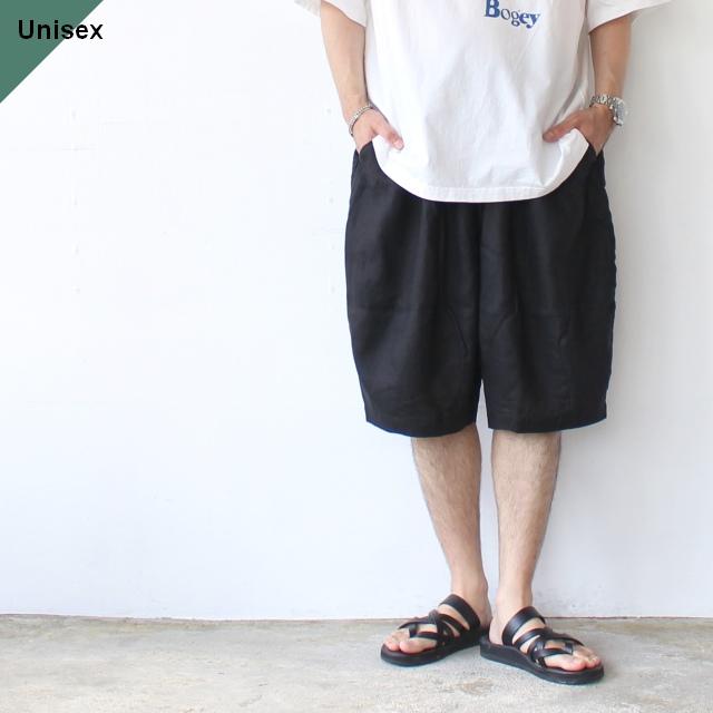 HARVESTY リネンイージーサーカスショーツ 40s-Linen Canvas Circus Shorts　（Black） | HARVESTY