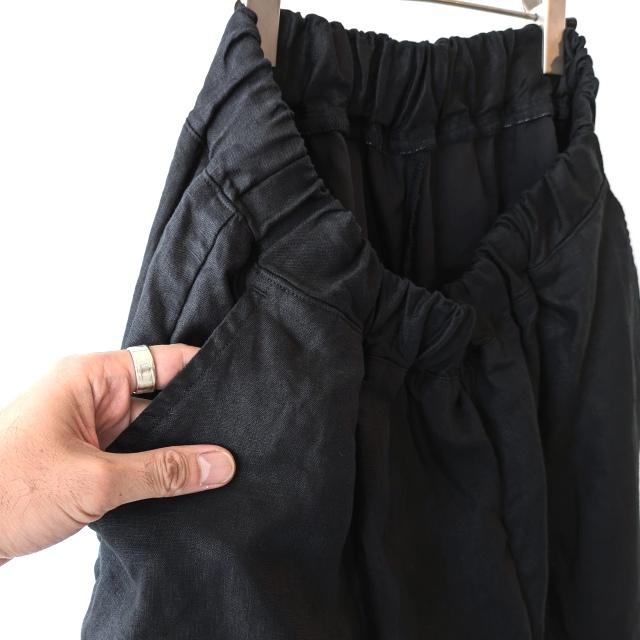 HARVESTY リネンイージーサーカスショーツ 40s-Linen Canvas Circus Shorts　（Black） | HARVESTY | 04