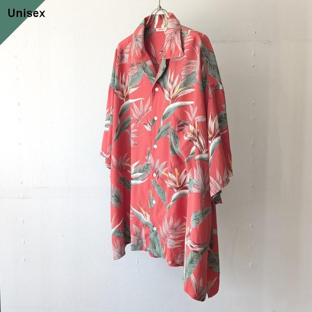 【20%OFF】HARVESTY ビッグアロハシャツ Hawaiian Printed Rayon Jumbo Shirt　（Red） | HARVESTY