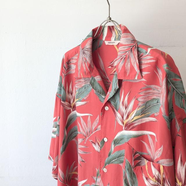 【20%OFF】HARVESTY ビッグアロハシャツ Hawaiian Printed Rayon Jumbo Shirt　（Red） | HARVESTY | 09