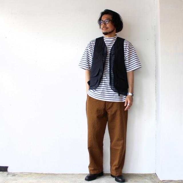 【20%OFF】HARVESTY モックネックボーダーポケットT Mockneck S/S Tee Stripes 　A52102 | HARVESTY | 12