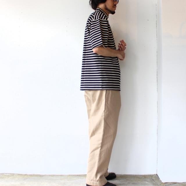 【20%OFF】HARVESTY モックネックボーダーポケットT Mockneck S/S Tee Stripes 　A52102 | HARVESTY | 18