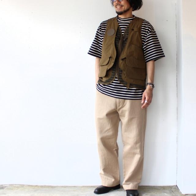 【20%OFF】HARVESTY モックネックボーダーポケットT Mockneck S/S Tee Stripes 　A52102 | HARVESTY | 20