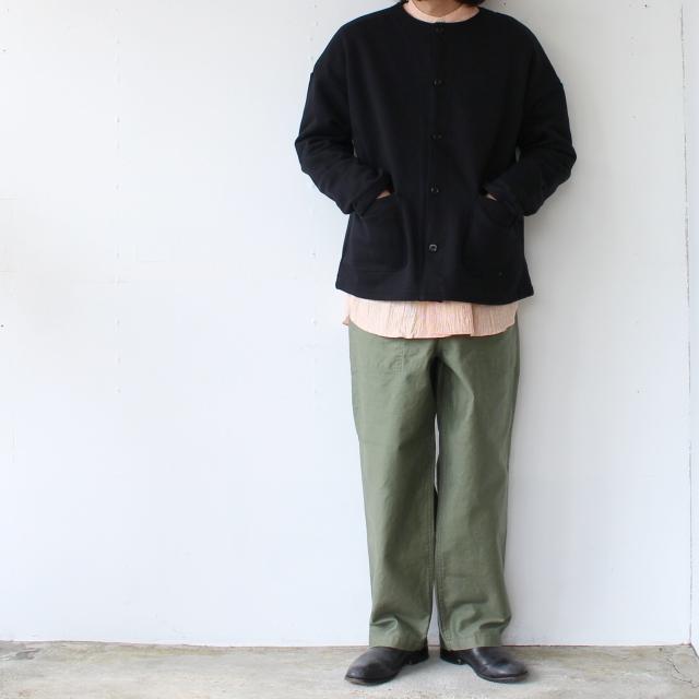 【20%OFF】HARVESTY シルケット裏毛スウェットノーカラーカーディガン Sweat atelier jacket | HARVESTY | 12