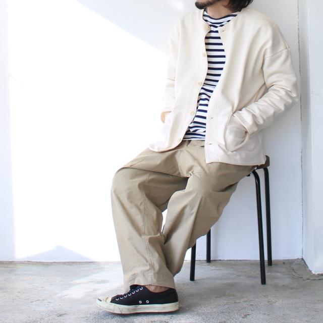 【20%OFF】HARVESTY シルケット裏毛スウェットノーカラーカーディガン Sweat atelier jacket | HARVESTY | 13