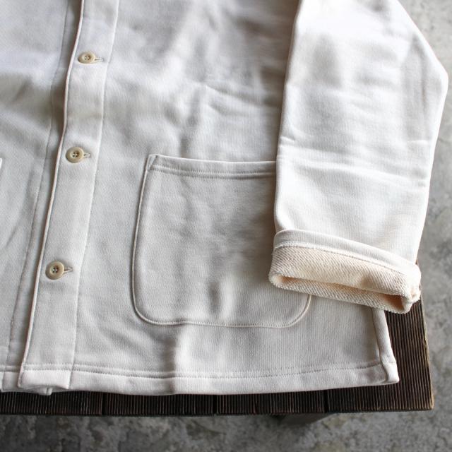 【20%OFF】HARVESTY シルケット裏毛スウェットノーカラーカーディガン Sweat atelier jacket | HARVESTY | 16