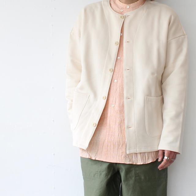 【20%OFF】HARVESTY シルケット裏毛スウェットノーカラーカーディガン Sweat atelier jacket | HARVESTY | 01