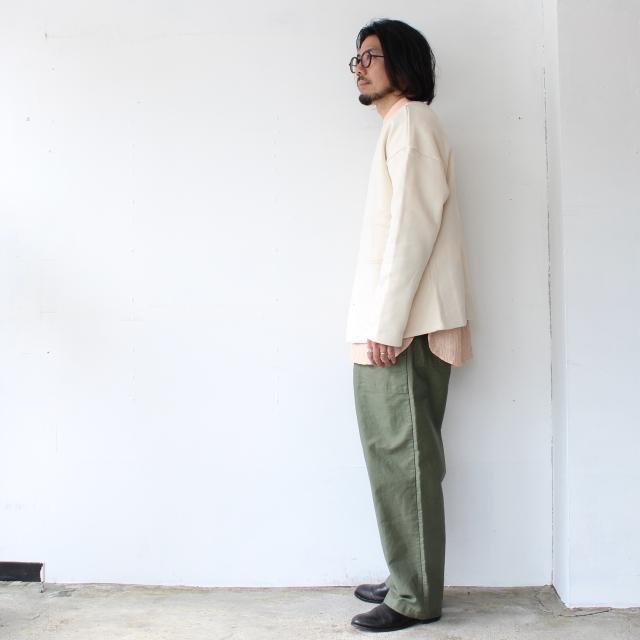 【20%OFF】HARVESTY シルケット裏毛スウェットノーカラーカーディガン Sweat atelier jacket | HARVESTY | 03