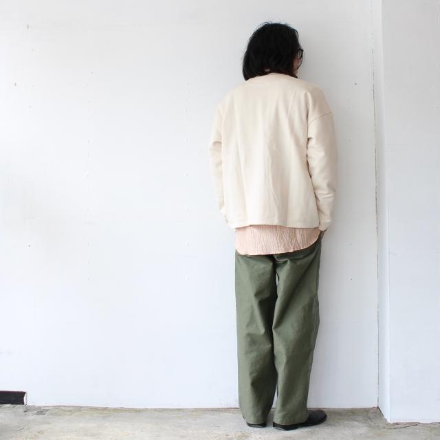 【20%OFF】HARVESTY シルケット裏毛スウェットノーカラーカーディガン Sweat atelier jacket | HARVESTY | 04