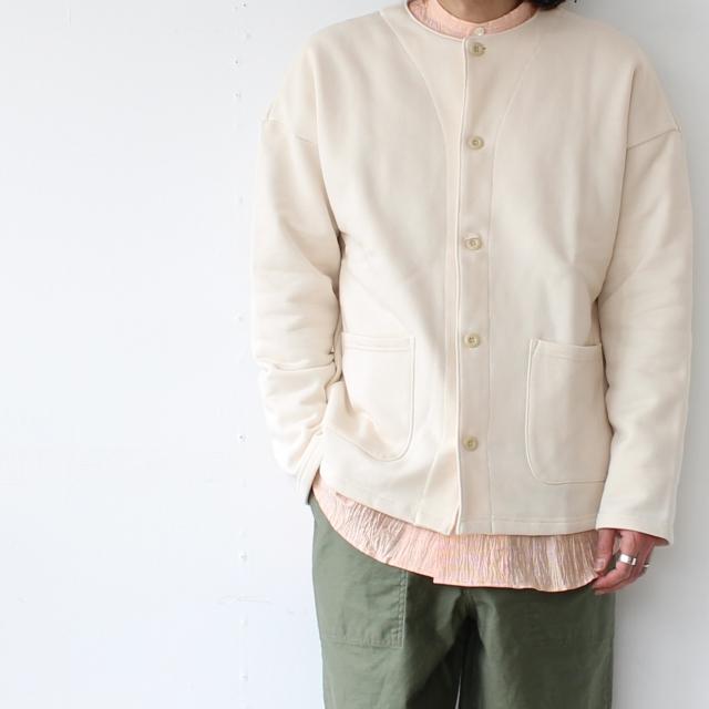 【20%OFF】HARVESTY シルケット裏毛スウェットノーカラーカーディガン Sweat atelier jacket | HARVESTY | 02