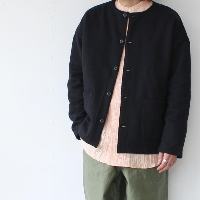 【20%OFF】HARVESTY シルケット裏毛スウェットノーカラーカーディガン Sweat atelier jacket | HARVESTY | 07