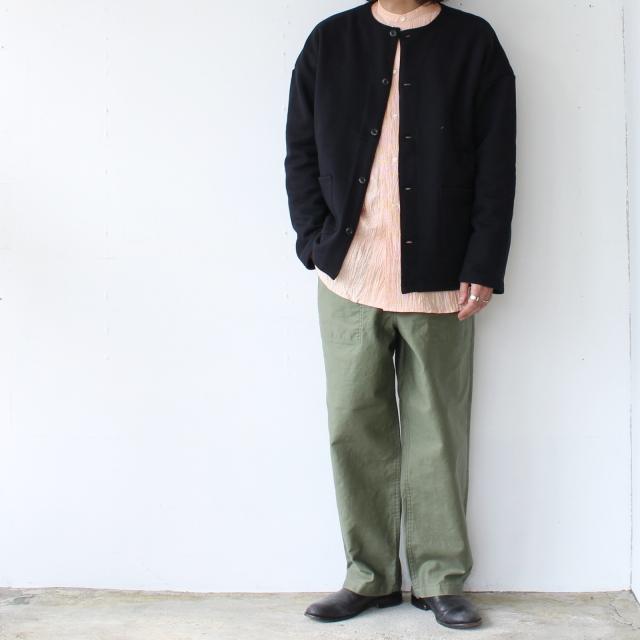 【20%OFF】HARVESTY シルケット裏毛スウェットノーカラーカーディガン Sweat atelier jacket | HARVESTY | 08