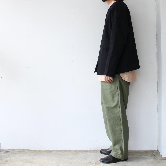 【20%OFF】HARVESTY シルケット裏毛スウェットノーカラーカーディガン Sweat atelier jacket | HARVESTY | 09