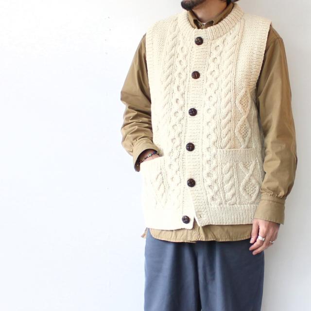 HARVESTY ハンドニットベスト Cable Knit Vest / A62301　（Off white） | HARVESTY | 05