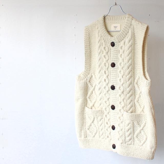 HARVESTY ハンドニットベスト Cable Knit Vest / A62301　（Off white） | HARVESTY | 01