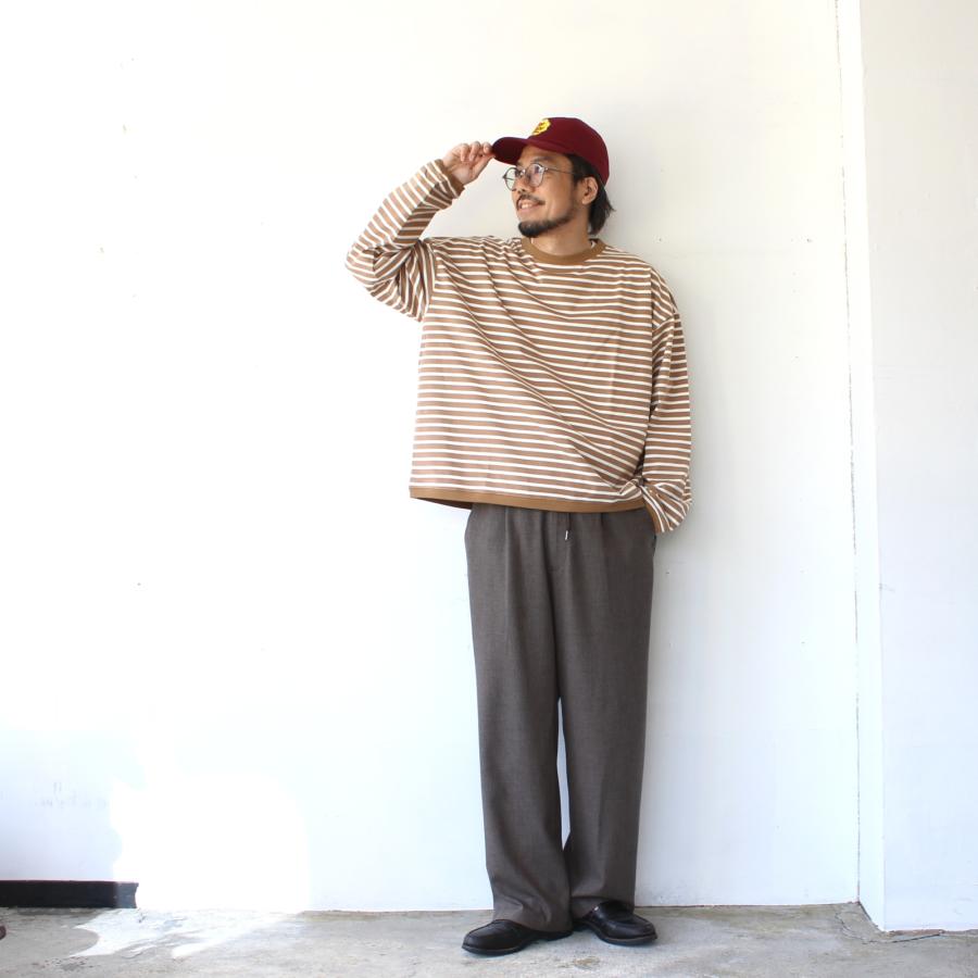 amne ハイゲージボーダーワイドクルー TWISTED BORDER Long sleeve tee / amn-CS-099　（Camel×Natural） |  | 11