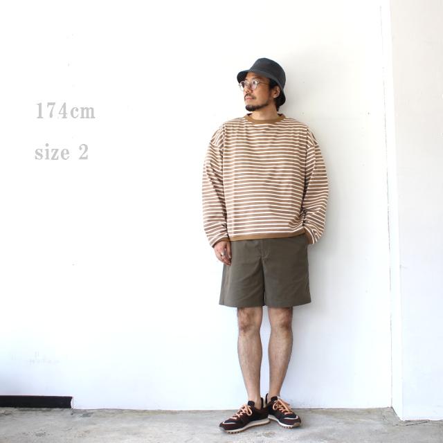amne ハイゲージボーダーワイドクルー TWISTED BORDER Long sleeve tee / amn-CS-099　（Camel×Natural） |  | 14