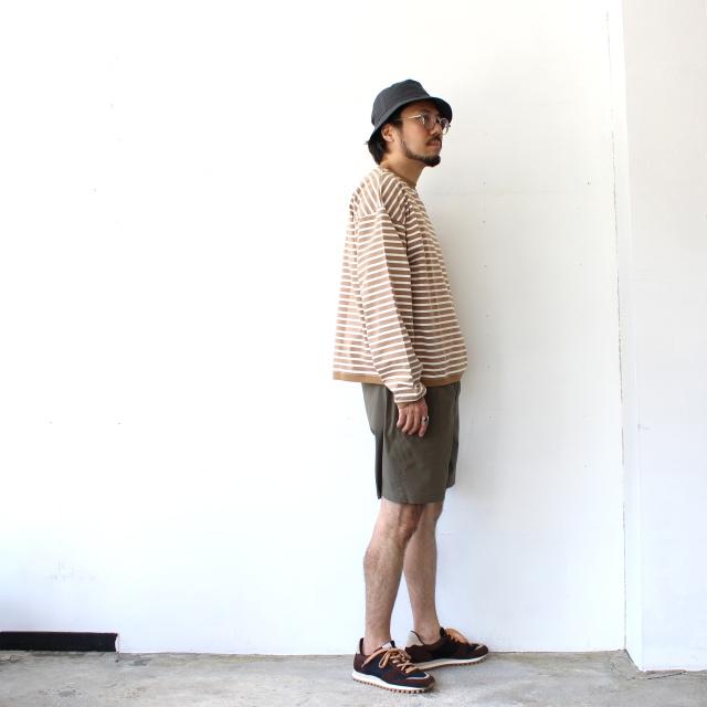 amne ハイゲージボーダーワイドクルー TWISTED BORDER Long sleeve tee / amn-CS-099　（Camel×Natural） |  | 15
