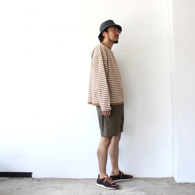 amne ハイゲージボーダーワイドクルー TWISTED BORDER Long sleeve tee / amn-CS-099　（Camel×Natural） |  | 19
