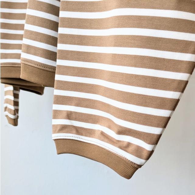 amne ハイゲージボーダーワイドクルー TWISTED BORDER Long sleeve tee / amn-CS-099　（Camel×Natural） |  | 02